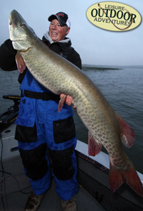 Giant musky caught on Lake Plantagenet near Bemidji, MN.